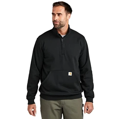 Obrázek Carhartt Pánská mikina Loose Fit Midweight Quarter Zip Mock Neck Sweatshirt, černá