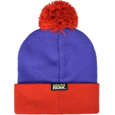Obrázek Concept One Pánská South Park Stan Marsh Cosplay pletená čepice z akrylu s manžetou a bambulí beanie, fialová, červená, jednotná velikost, červená.