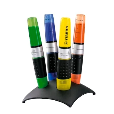 Obrázek Zvýrazňovač STABILO LUMINATOR 4dílná stolní sada žlutá, zelená, královská modrá, oranžová