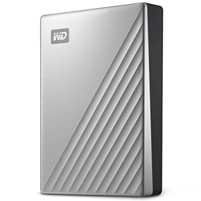 Obrázek WD My Passport Ultra for Mac externí pevný disk 4 TB (mobilní úložiště, software ke stažení, ochrana heslem, kompatibilní s Mac, snadné použití) stříbrný