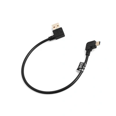 Obrázek System S Mini USB kabel 90 stupňů pravý úhlový konektor na typ A (male) zahnutý datový nabíjecí 26 cm