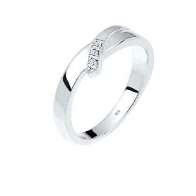 Obrázek Elli DIAMONDS prsten dámský pravý šperk zásnubní Trio Diamant (0,04 ct.) ze sterlingového stříbra 925, Fazetový brus,