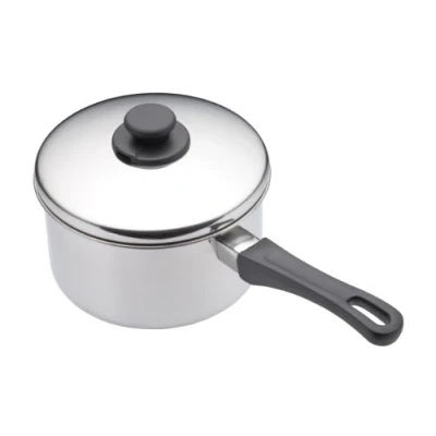 Obrázek KitchenCraft Extra hluboký hrnec na vaření s poklicí vhodný pro indukční varné desky, ušlechtilá ocel, stříbrná, 1 cm