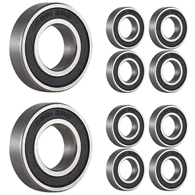 Obrázek 10 kusů kuličkových ložisek 6001 2RS 12 mm x 28 8 mm, dvojitě chráněná drážková kuličková ložiska pro DIY, soustruhy, motory, 3D tiskárny, frézky, různá mechanická zařízení atd.