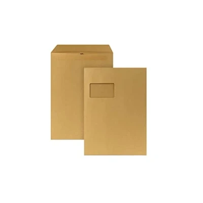 Obrázek POSTHORN přepravní taška C4 (250 kusů), samolepicí tašky s oknem, hnědé pro každodenní korespondenci, obchodní poštu a spol, 324 x 229 mm, 90 g/m²