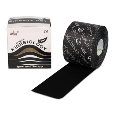 Obrázek Nasara Originální kineziologie Physio Tape pro sport a medicíny, velikost role 5 cm x m, černá