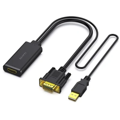 Obrázek BENFEI VGA Eingang zu HDMI Ausgang Adapter, 1080P Unidirektional Konverter mit Audio Von Computer/Laptop Fernseher/Monitor