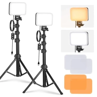 Obrázek NEEWER BASICS LED sada osvětlení panelu, 2 ks, Bi Color stmívatelná přenosná studiová světla se stojánkovým filtrem, 3200 K 5600 K, CRI 95 750 Lux, fotografické světlo pro nahrávání videa Live