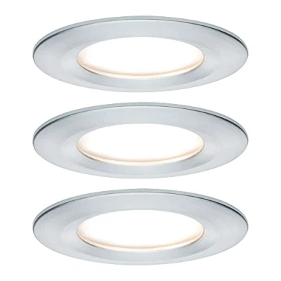 Obrázek Paulmann 93901 Nova Plus LED vestavné svítidlo vč. Coin základní sada tuhá IP44 kulatá 78 mm 3 x 6 W 230 V stmívatelná 2700K hliník otočný bodový vestavný zářič