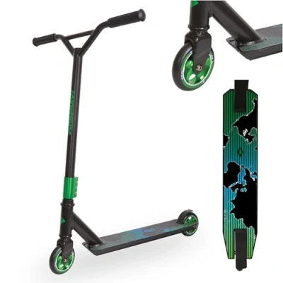 Obrázek Schildkröt Stunt Scooter Untwist, design: Ocean, kvalitní s hliníkovým ráfkem, 100 mm PU kola, pro skvělé triky a kaskadérské kousky, 510462