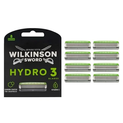 Obrázek WILKINSON SWORD Hydro 3 holicí břity pro muže hydratační gel balení s 8 žiletkami