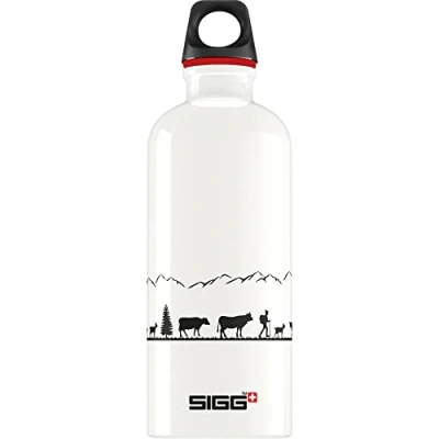 Obrázek SIGG Hliníková láhev na pití Traveller Swiss Craft certifikováno klimaticky neutrální vhodná pro sycené nápoje zabezpečená proti vytečení lehká jako pírko bez BPA outdoor bílá 0,6