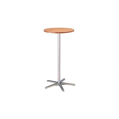 Obrázek Maul Barový stolek Ø 60 x 110 cm Ergonomický stůl pro práci ve stoje stolní deska stojanový do kanceláře, bistra a kuchyně stabilní noha hvězdy z hliníku rám stříbrný