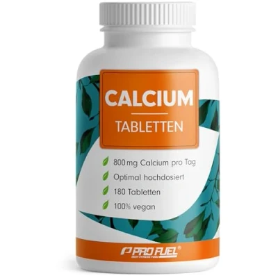 Obrázek Tablety vápníku 180x optimálně vysoké dávky 800 mg denně zachování normálních kostí a zubů laboratorně testováno s certifikátem bez nežádoucích přísad 100% veganské zásoba na 90