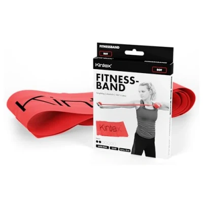 Obrázek Kintex Pásek na cvičení Latexband 2,5m x 15cm Fitnessband, červený (střední)