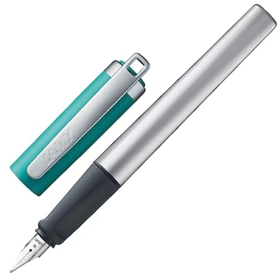 Obrázek Lamy nexx opal green plnicí pero s protiskluzovou rukojetí a leštěným ocelovým hrotem v šířce tahu M trojúhelníkové pouzdro z hliníku vč. inkoustové kazety T 10 modré pro praváky