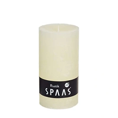 Obrázek SPAAS 6 Rustikale Stumpenkerze 68/130 mm, ± 60 Stunden, ohne Duft elfenbein