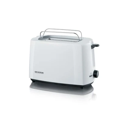 Obrázek SEVERIN Automatický toustovač, toustovač s nástavcem na housky, vysoce kvalitní se zásuvkou drobky a výkonem 700 W, bílý/černý, AT 2286
