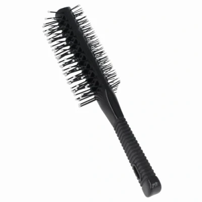 Obrázek PARSA Beauty Oboustranný fénovací kartáč se vzduchovými drážkami černý, podlouhlý tvar pro rychlé a šetrné sušení vysoce kvalitní rozčesávací s masáží pokožky hlavy 21 x 4,5 4,8 cm