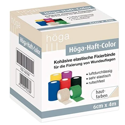 Obrázek Höga adhezní barva 6 cm x 4 m, kůže, soudržná (na sobě samolepicí) fixační obvaz, prodyšná, velmi elastická, protiskluzová, 26 g