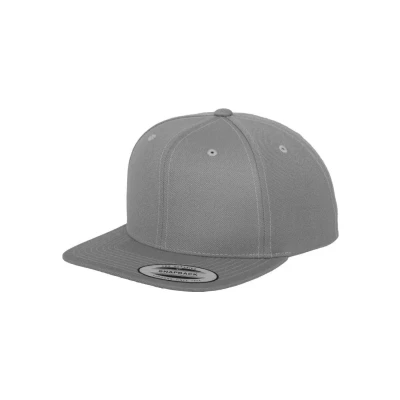 Obrázek Flexfit Unisex Classic Snapback Cap, dámská a pánská čepice, k dostání ve více než 20 barvách, jednotná velikost, Stříbrná