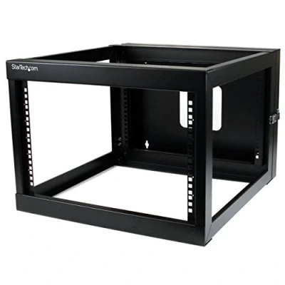 Obrázek StarTech.com 4 sloupky 6HE výklopný nástěnný síťový Rack, 19&quot; Open Frame Server 19. 8&quot; hluboký, montáž na stěnu Swing Out datový rack pro IT / AV počítačové přístroje, TAA (RK619WALLOH)