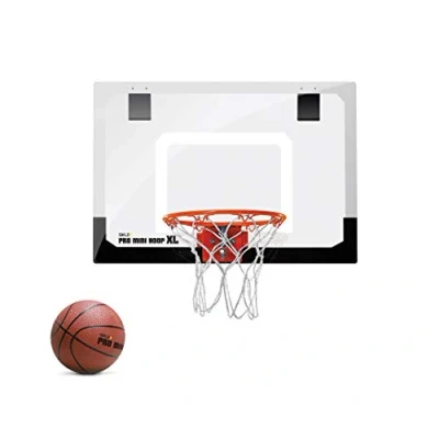 Obrázek SKLZ mini basketbalový koš 450 Pro do pokoje s míčem, basketbalovým tréninkem, basketbalem, ochranným polstrováním a háčky na dveře, vícebarevný, XL