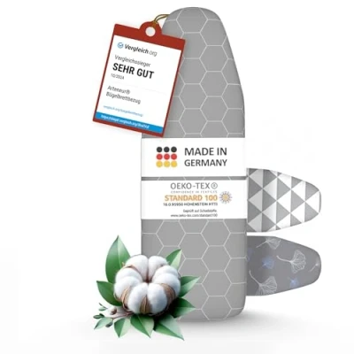Obrázek arteneur® Made in Germany potah na žehlicí prkno 120 x 40 Odráží teplo Guma OEKOTEX100 5 velikostí polstrování pro parní stanici a žehličku