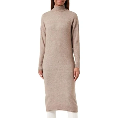 Obrázek Vero Moda Vmkaden Highneck CALF Dress Pletené šaty, Ženy, Velikost: XS, Brown lentil detail/melange