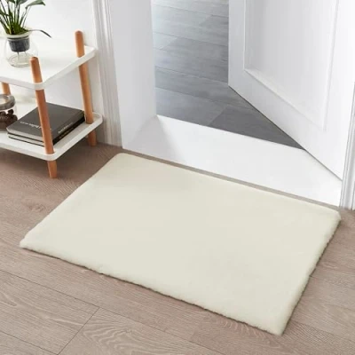 Obrázek Teppich Wölkchen koberec z umělé kožešiny pratelný, imitace zajíce, králičí kožešina, krátká kožešina flaušový obývací pokoj, předložka k posteli ložnice, béžová