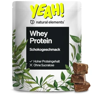 Obrázek Whey Protein prášek čokoláda 1 kg 23 g proteinu v jedné porci pro růst svalů, vysoká dávka vyrobeno Německu a laboratorně testováno
