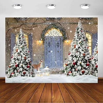 Obrázek Avezano 2,1 x 1,5 m Winter Weihnachten Fotografie Hintergrund Schnee Rentier Weihnachtsbaum Outdoor Dekorationen