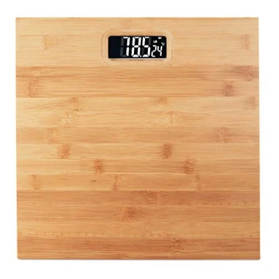 Obrázek Relaxdays, digitální osobní váha přírodní, nosnost 180 kg, bambus, provoz na baterie, váha, v x š h: 3 30 cm