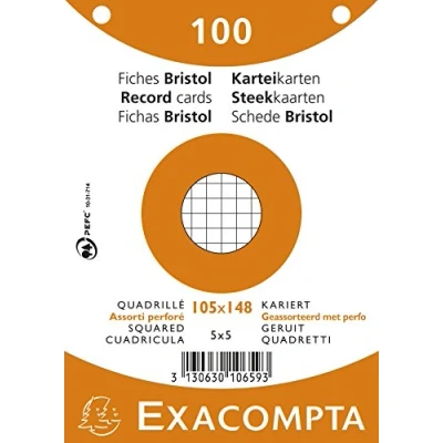 Obrázek EXACOMPTA 10658E Karteikarten, DIN A5, kariert, farbig sortiert
