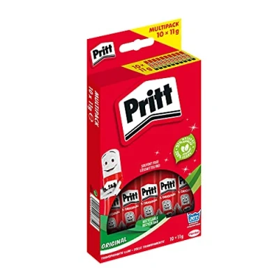 Obrázek Pritt Lepicí tyčinka, bezpečné lepidlo vhodné pro děti umění a kutilské práce, silné do školy kanceláře, 10 x 11 g tužka