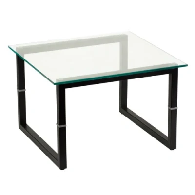 Obrázek Flash Furniture Beistelltisch aus Glas, Metall, klar/schwarz, 1 Stück