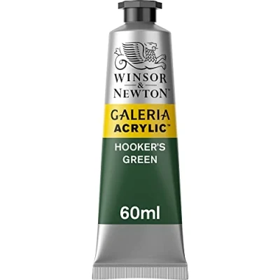 Obrázek Winsor &amp; Newton Akrylová barva Galeria 2120311, vysoká pigmentace, stálobarevná, máslová konzistence, 60 ml tuba Hooker&#039;s zelená