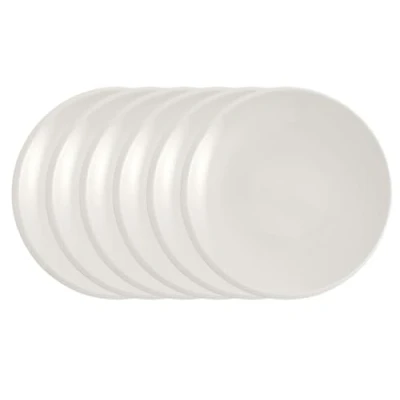 Obrázek Villeroy &amp; Boch Newmoon snídaňový talíř bílý, 24 cm, 6dílná sada, na snídani, brunch, koláč, dezert, vhodný do myčky nádobí, mikrovlnné trouby, jídelní keramika, prémiový