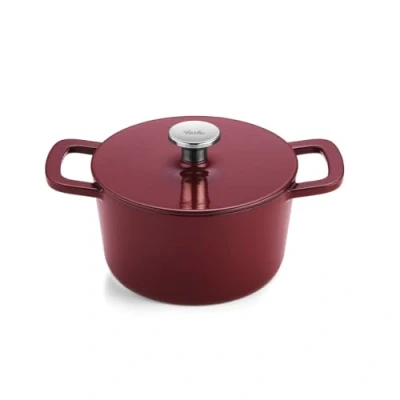 Obrázek Fissler Smaltovaný litinový pekáč Moments Collection/kulatý (Ø 20 cm) hrnec na odlitek Cocotte, funkce Cocotte AromaStar, indukční burgundská červená, červená