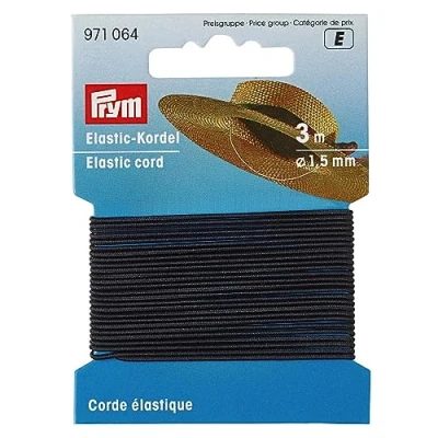 Obrázek Elastická šňůrka 1,5 mm černá