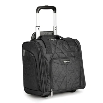 Obrázek Amazon Basics Kufr pro uložení pod sedadlem, Černé prošívané, 33 x 22,86 cm