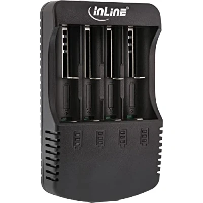 Obrázek InLine 01287L nabíječka pro lithium a NiCd+NiMH akumulátory, s funkcí powerbanky