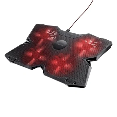 Obrázek Trust Gaming GXT 278 Yozu chladič na notebook, stojan pro 17,3&quot; herní notebooky, červené světlo, USB napájecí kabel, chladicí podložka se 3 polohami, výškově nastavitelný notebook