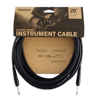 Obrázek D&#039;Addario kytarový kabel Classic Series Instrumentenkabel 1/4palcový konektor na 6. 096 počitadlo 1 balení