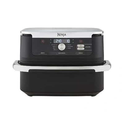 Obrázek Ninja Horkovzdušná fritéza Foodi FlexDrawer Dual Zone, s 10,4násobným a vyjímatelným oddělovačem, nepřilnavý povrch, koš vhodný do myčky, 7 v 1, černá AF500EU