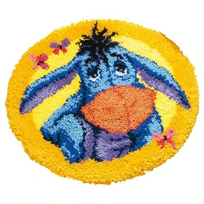 Obrázek Vervaco Formteppich Eeyore Knüpfpackung zum Selbstknüpfen eines Teppichs, Stramin, weiß, 50 x 0,3 cm