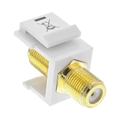 Obrázek Keystone vestavný adaptér, spojovací spojka pro satelitní kabel, 2 x F zdířky, bílá