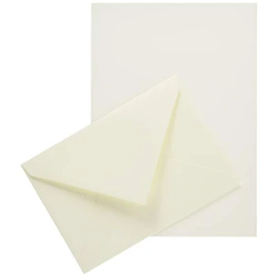 Obrázek G.Lalo Lalo 61000L Korrespondenz Set Vélin Papier (mit 5 Blatt DIN A5, 14,8 x 21 cm, 125 g, säurefrei, gerade Kante und Umschläge, 11,4 16,2 nassklebend) creme