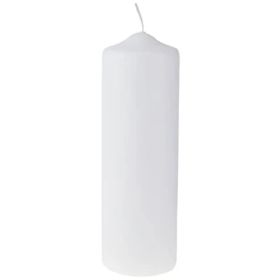 Obrázek Rayher 3140700 válcová svíčka, bílá, kulatá, 100% parafín, výška 8 x 25 cm, kulatá křestní polotovar pro zdobení a tvoření