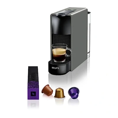 Obrázek Krups Nespresso XN110B Essenza Mini Stroj na kávové kapsle, 1260 W, šedý, 0,7 litru [energetická třída A]
